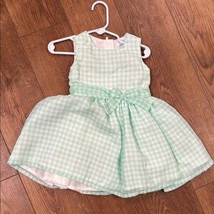 Carter's White and Mint Green Sleeveless Gingham Dress